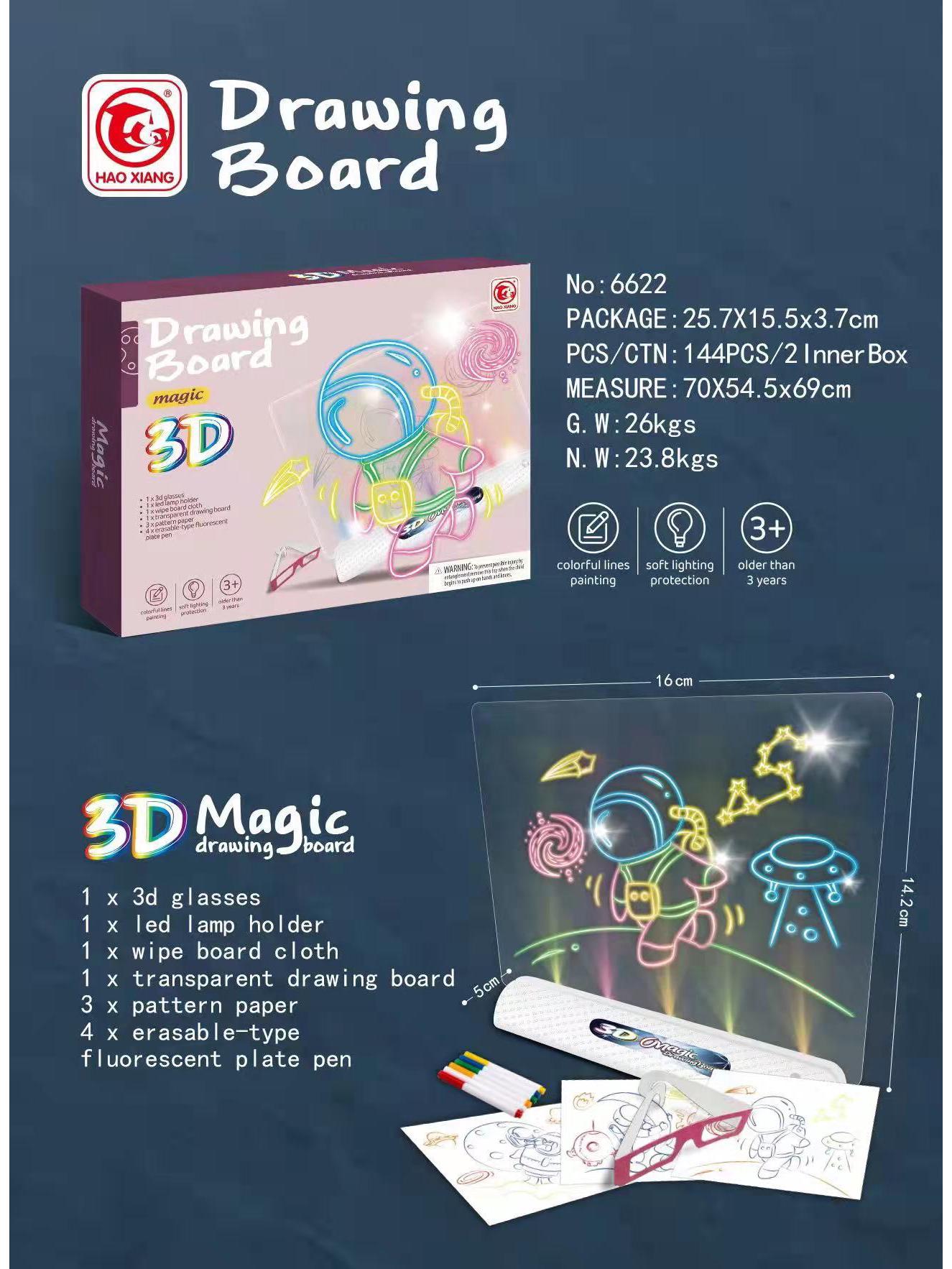 

3D Светящаяся Детская Волшебная Доска для Рисования