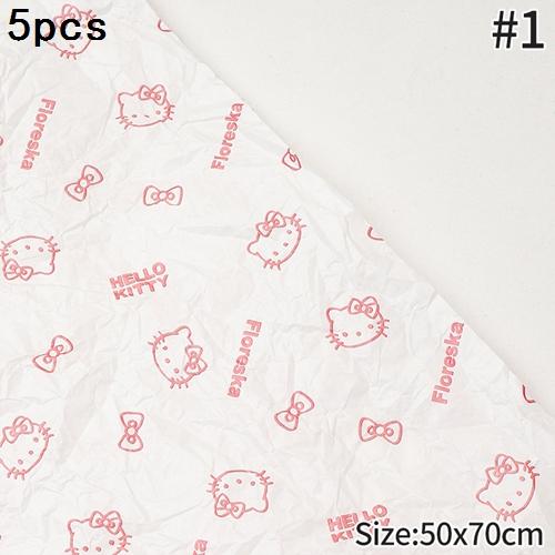 Hello Kitty Wrapping Paper Flower Bouquet Packaging Paper Strap Ribbon Flower Decoration Strap Gift Packaging Paper Accessories