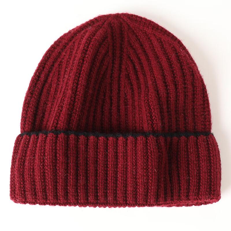 Hengyuanxiang Unisex Pure Wool Knitted Beanie Hat M55052