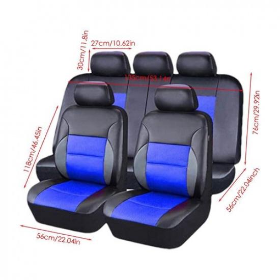 Car Seat Covers Full Set Leather Front Rear Chair Cushion Protector Accessories