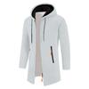 Men's Plus Size Hooded Mid-Length Fleece Knit Cardigan