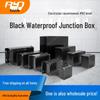 Black Outdoor Waterproof ABS Junction Box with Sealed Transparent Lid for Power and Monitoring Cables