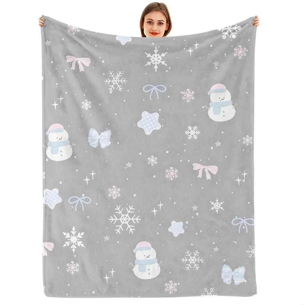 Grass Tiny Floral Anime Cartoon Flannel Blanket Soft Warm Throw for Bedroom Sofa Car Kids Holiday Gift