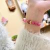 Garden Spring Colors: Red Veined Stone, Rose Cherry Blossom, Pink Crystal Strawberry Mixed Bracelet