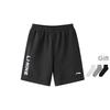 Li Ning Embroidered Logo Knitted Loose Fit Five-Point Casual Shorts Unisex Shorts Black AKSU747-1