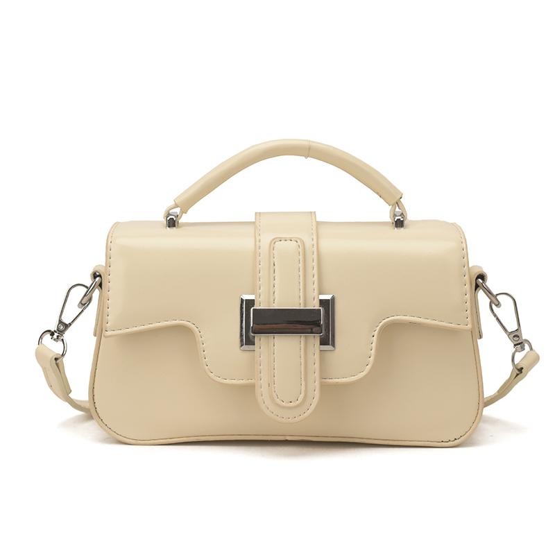

2026 New Design Elegant Women Small Crossbody Bags Top Handle PU Leather Luxury Ladies Flap Shouler Handbag Purse бежевый