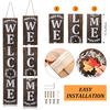 Jetec Welcome Sign for Front Door Interchangeable Wooden Welcome Porch Sign Outdoor Decoration Replaceable with 16 Seasonal Icon for Valentine's St.