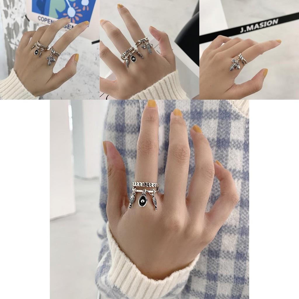 Distressed Style Vintage Money Bag Design Double Layer Open Ring For Fashion Enthusiasts