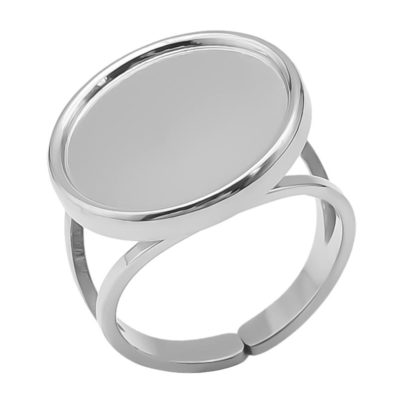 Geometria Semplice Moda Acciaio Inossidabile Anelli Aperti Per Donne Uomini Accessori Colore Argento Cuore Sole Rotondo Base Vuota Fai da Te Anillos