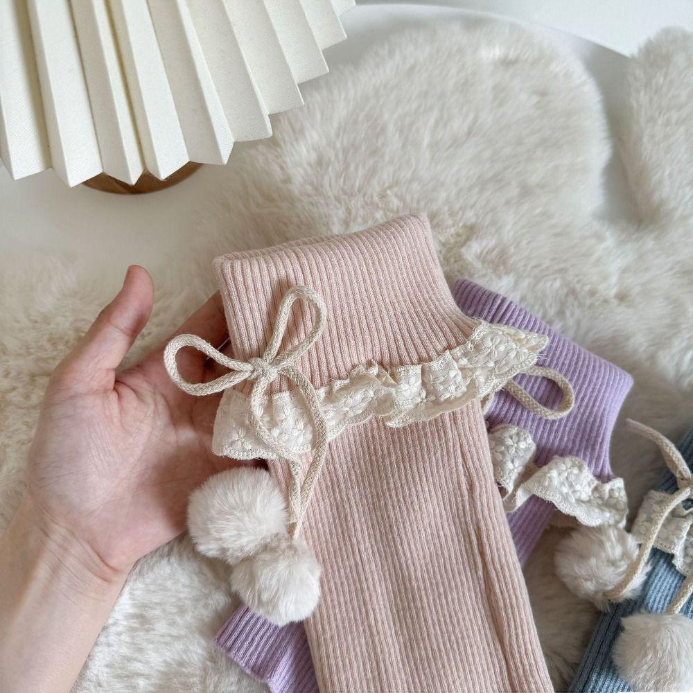 JK Lolita Leg Warmers Women Y2K Winter Leg Cover Comfortable Knitted Leg Warmer  Girls Lady