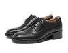 Genuine Thick Oxford [ZUYEE] Women's Lace-up Shoes, Leather, Wingtip, Heel, Shoes, Commuting, Black, 23.0cm
