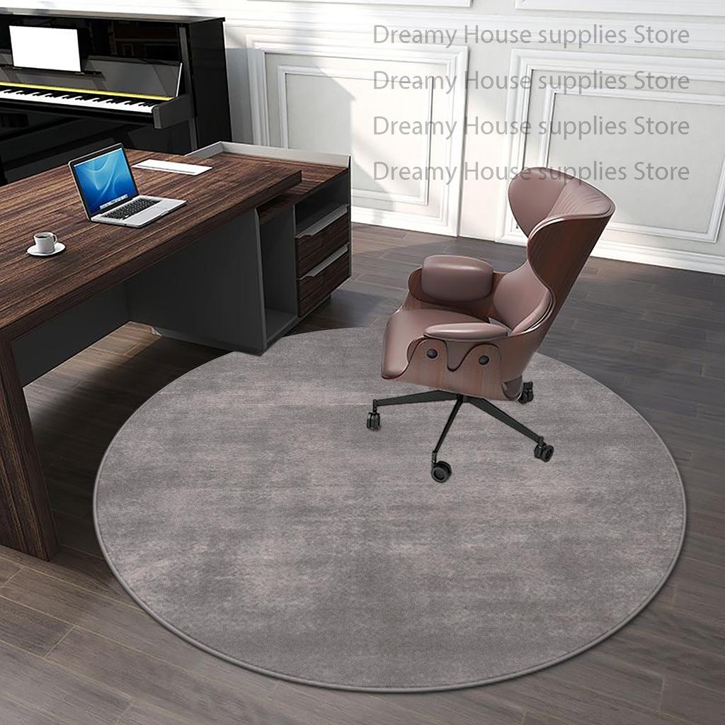 Solid Color Office Tables Chair Mat Simple Style Living Room Study Easy Clean Non-slip Round Rug Bedroom Patio Floor Carpet Mats