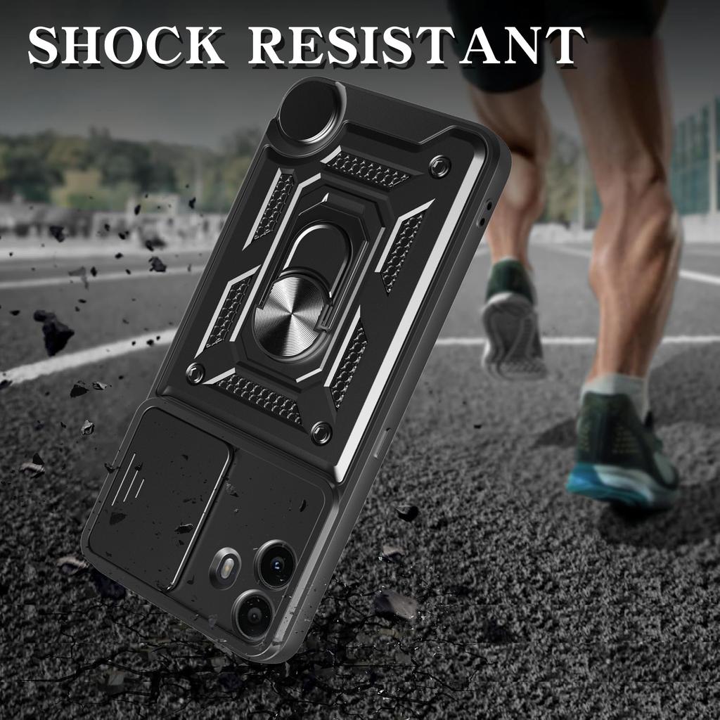 For Nothing CMF Phone 1 Case with Slide Camera Lid PC+TPU Kickstand Phone Cover