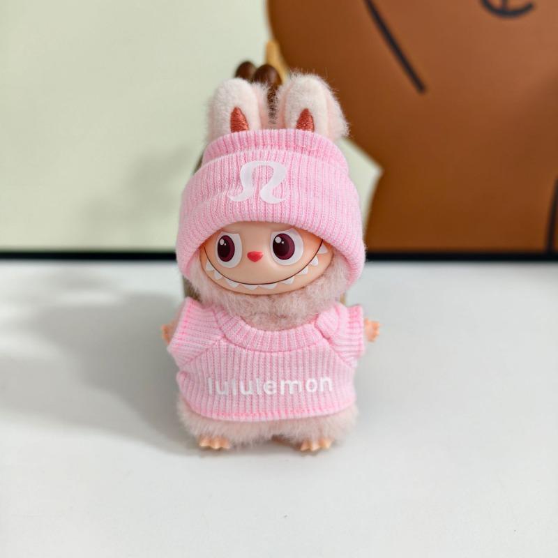 For the Four generations of 10CM keychain mini cloth clothes LULU sports stretch shirt set pendant LABUBU