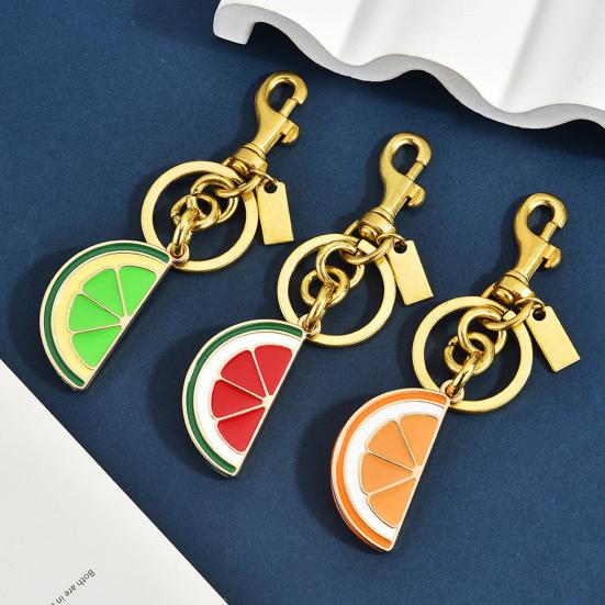 Keychain Pendant Grapefruit Lemon Slice Design Key Chain with Anti-Oxidation Lobster Clasp Scratch-Proof Surface Backpacks Accessory