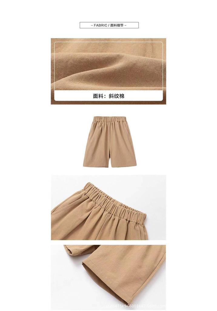 Kids Cotton Wide Leg Shorts Summer Boys Girls Loose Casual Mid Length Pants Student