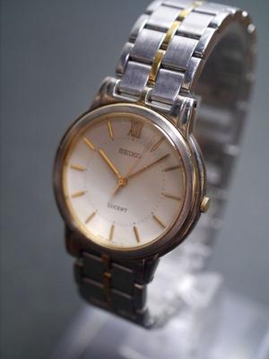 SEIKO Lucent Quartz Model Working Condition 3-Hand Watch, Strap, 5E21-6E90, Men's Watch, AE41
