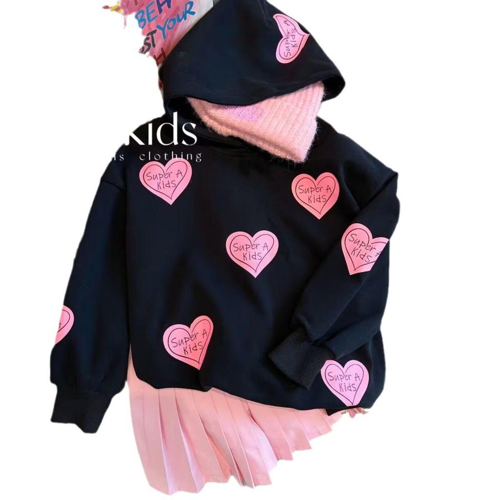 „Dreiteiliger Anzug aus Pullover und Faltenrock für Mädchen im Frühjahr/Herbst 2024, koreanischer Stil“