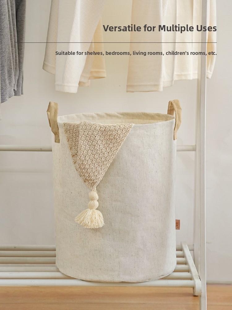 Foldable Fabric Laundry Basket Home Use Dirty Clothes Hamper Toy Storage Basket Wash Tub Bedroom Utility Storage Basket