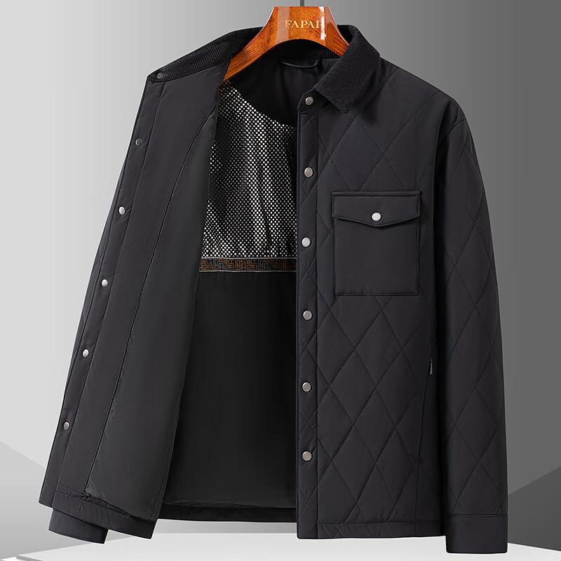 

FAPAI Men s Simple Quilted Short Padded Jacket XL 52
