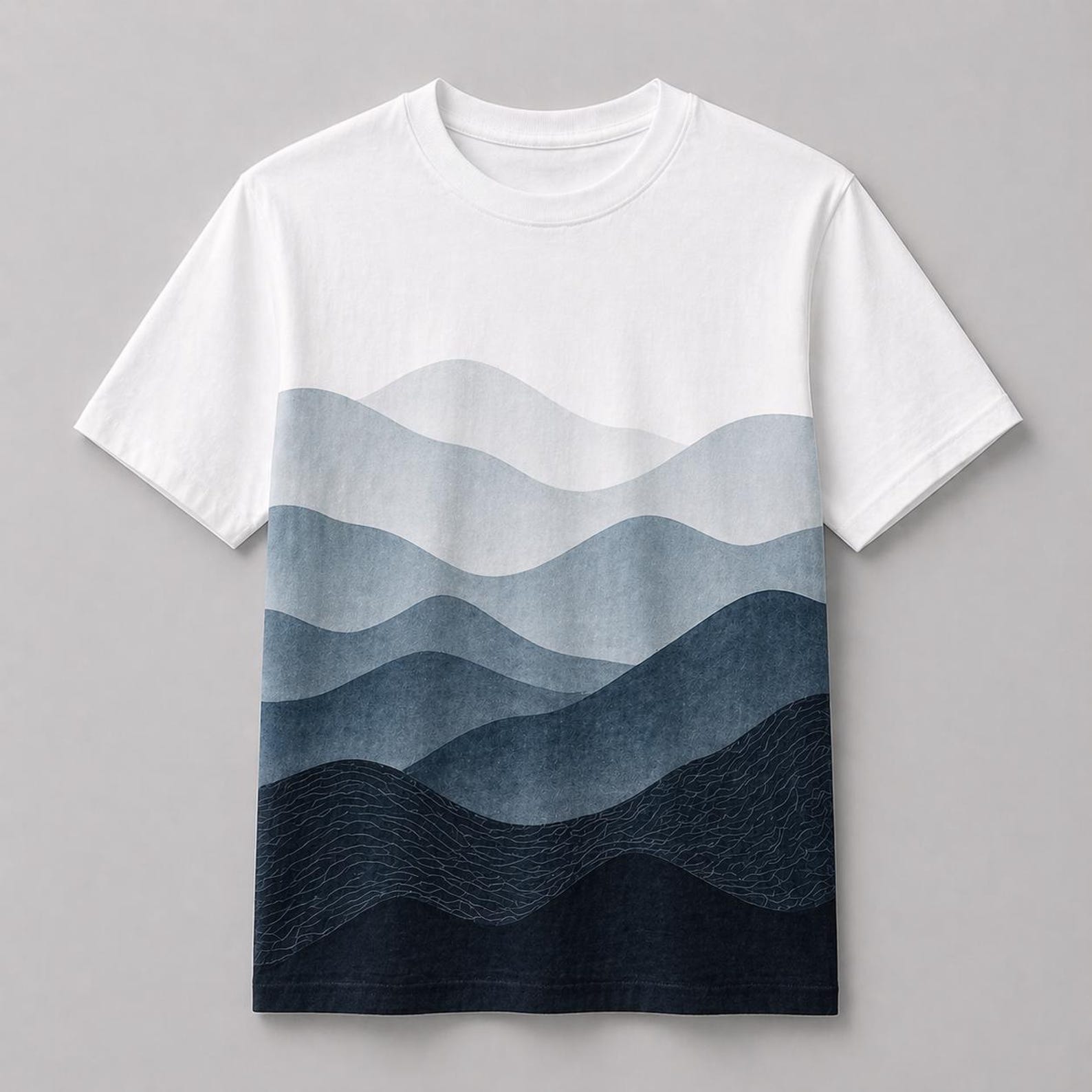Layered Mountains Graphic T-Shirt – Minimalist Nature Tee S