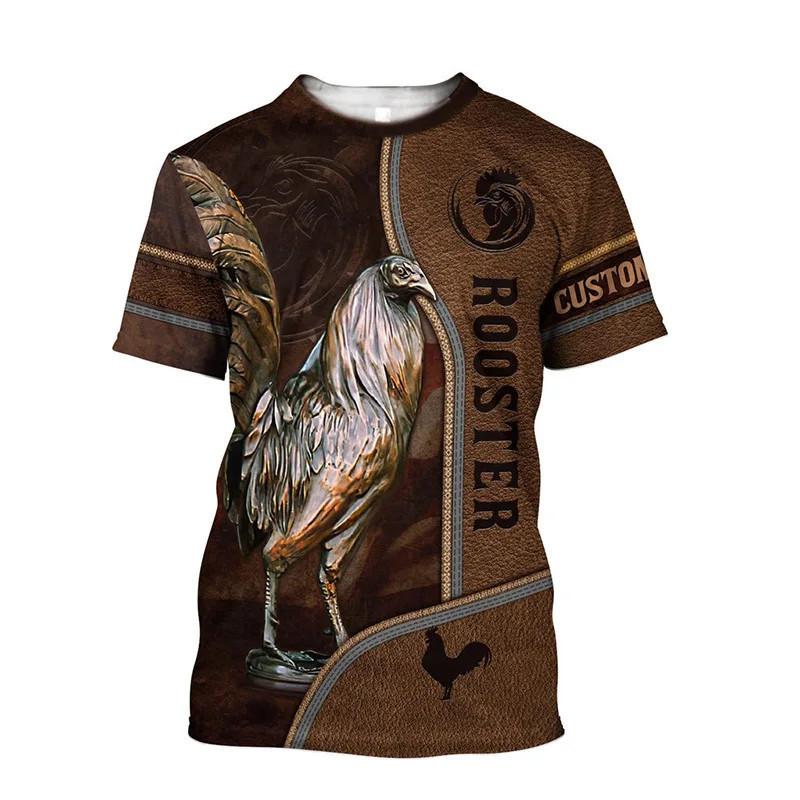 New 3D Printed Rooster Men's Shirt 3D T-shirt Summer Pattern Clothing Street Fashion Top Top Top Top Top