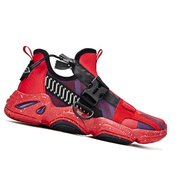 New 361° Non slip Lightweight Low Top Casual Shoes Men's Black Red 671926720F-4
