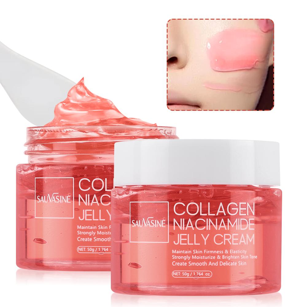 Cuidado de la Piel Coreano 50g Colágeno Niacinamida y Colágeno Hidrolizado Hidratante Duradero Hidrata Profundamente Crema Mascarilla de Cuidado Nocturno