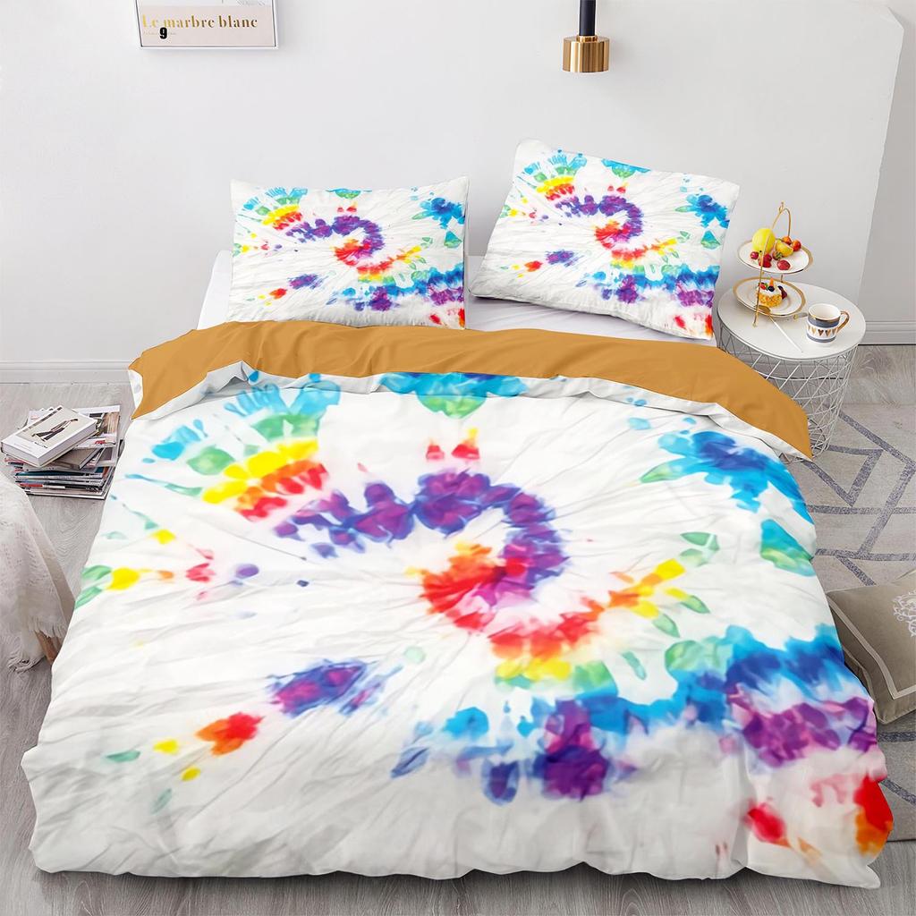 Digital Printing Three-Piece Rainbow Spiral Quilt Cover Size Quilt Cover 3D