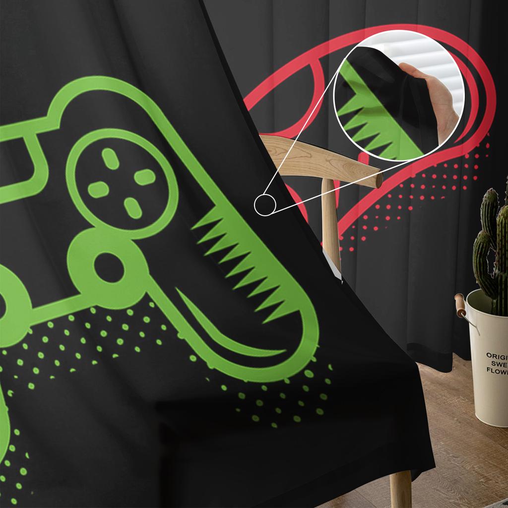 Video Game Art Handle Decoration Tulle Curtains For Living Room Kitchen Sheer Voile Curtain Bedroom Window Panels