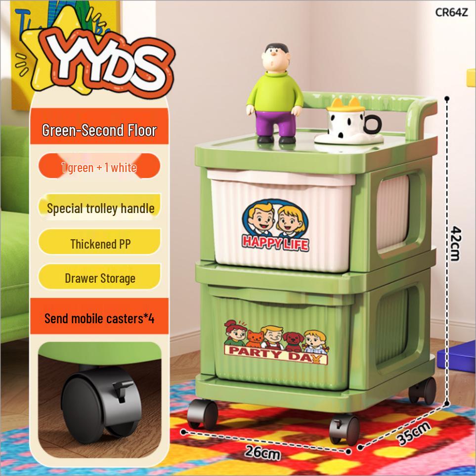 Передвижная многоярусная тележка для хранения закусок с ящиками для гостиной/спальни