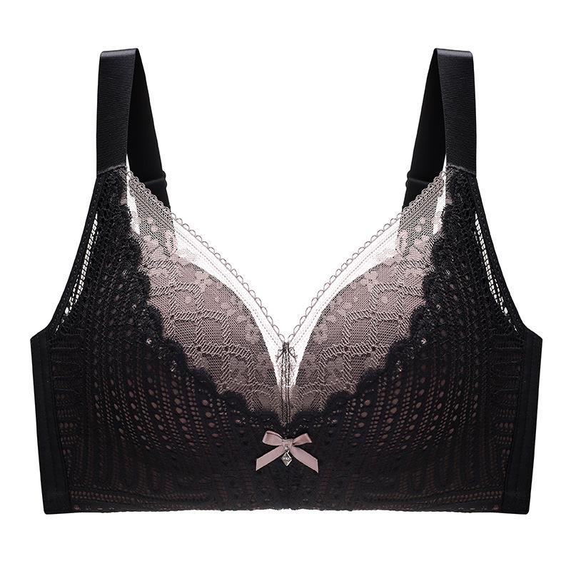 Large Size Lingerie for Women Thin Cut Without Steel Rims Gathered Bra Gathered Accessory Bra Anti Sagging Full Cup Bra