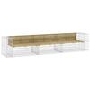 VidaXL Banc de jardin design gabion 347x71x65,5cm bois de pin imprégné 3196256