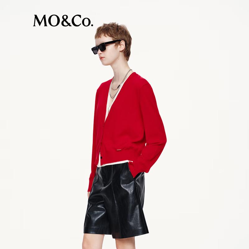 MO&Co. Merino Wool Faux Two-Piece Cardigan