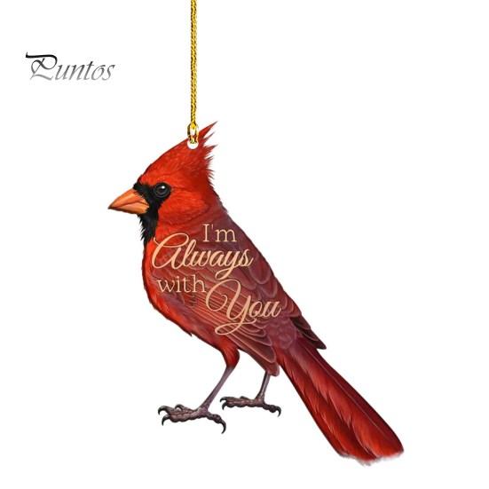 Red Priest Pendant Realistic Bird Decor Letter Print Tag Christmas Decor Colorfast Hanging Car Window Pendant Holiday Valentines Day Gift