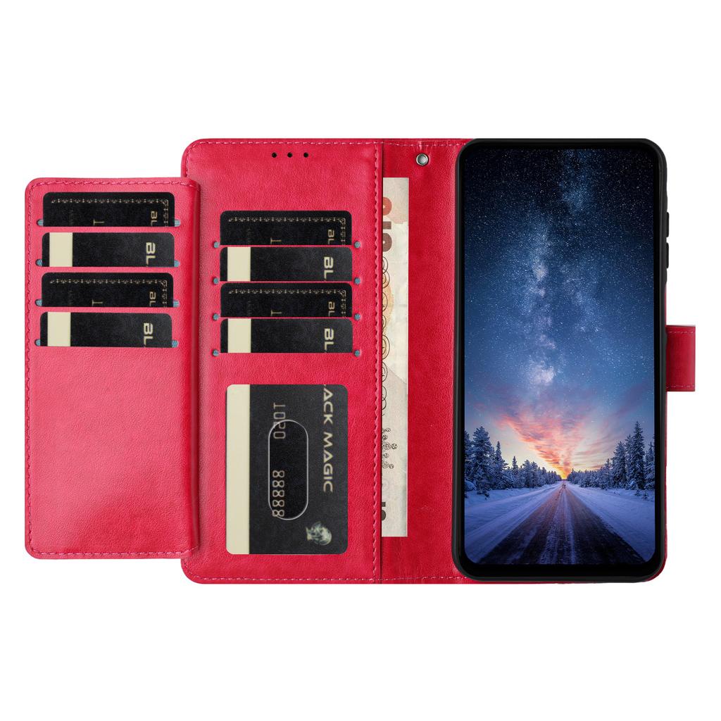 For iPhone 17 Pro Max Wallet Phone Case Stand PU Leather Folio Flip Cover with 8 Card Slot