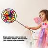 Flower Triple Wheel Colorful Rainbow Pinwheel Wind Spinners Windmill Toys Garden Windmill