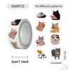 500Pcs/Roll Q Internet Celebrity Cats Kids Rewards Stickers - DIY Scrapbooks Album Decor Sealing Label Decals
