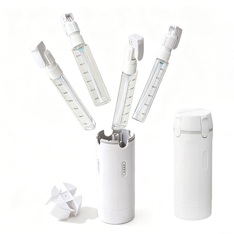 Portable 4-In-1 Travel Shower And Hair Care Kit - 4 Bottles Each 30ml Reusable And Leak-Proof Containers - Essential For Travel