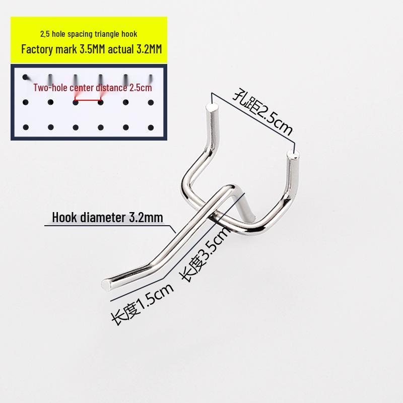Lochwand und Schmuck Doppelzinkenhaken, Dreifuß, Supermarktregal und gerade Haken
