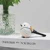 Handmade Long-tailed Tit Figurine Vintage Robin Bird Ornament Bird Statue  Bookshelf Decor