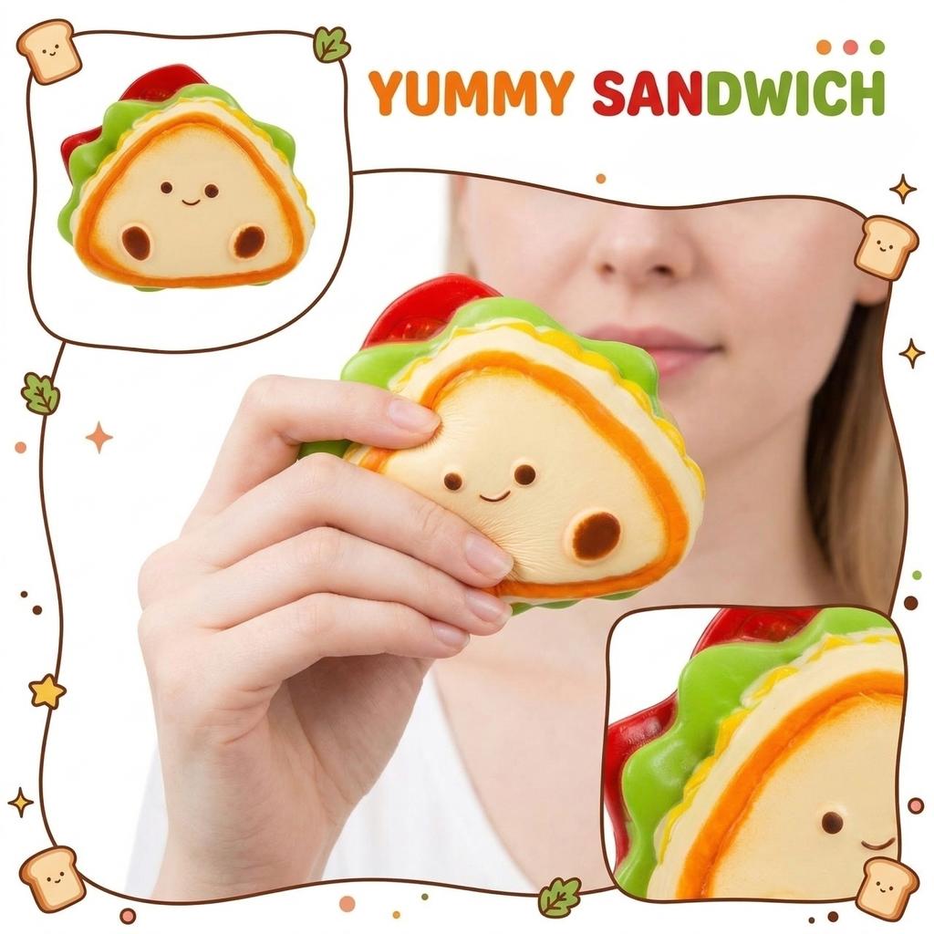 Thick Sandwich Pinch Music Decompression Toy Sandwich Baby Burger Pinch Music Water Sense Pinch