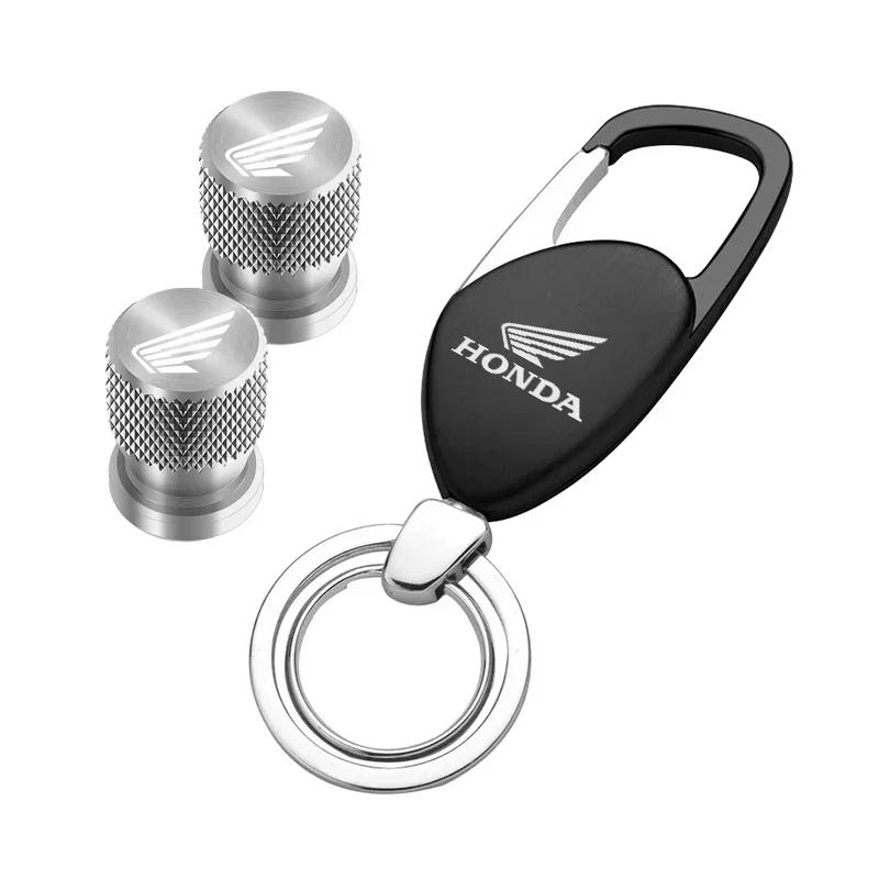 Metal Motorcycle Keychain Keyring Wheel tire valve For Honda CRF CB CR XR CRM CBR 125 250 300 350 400 500 600 BRGKL1