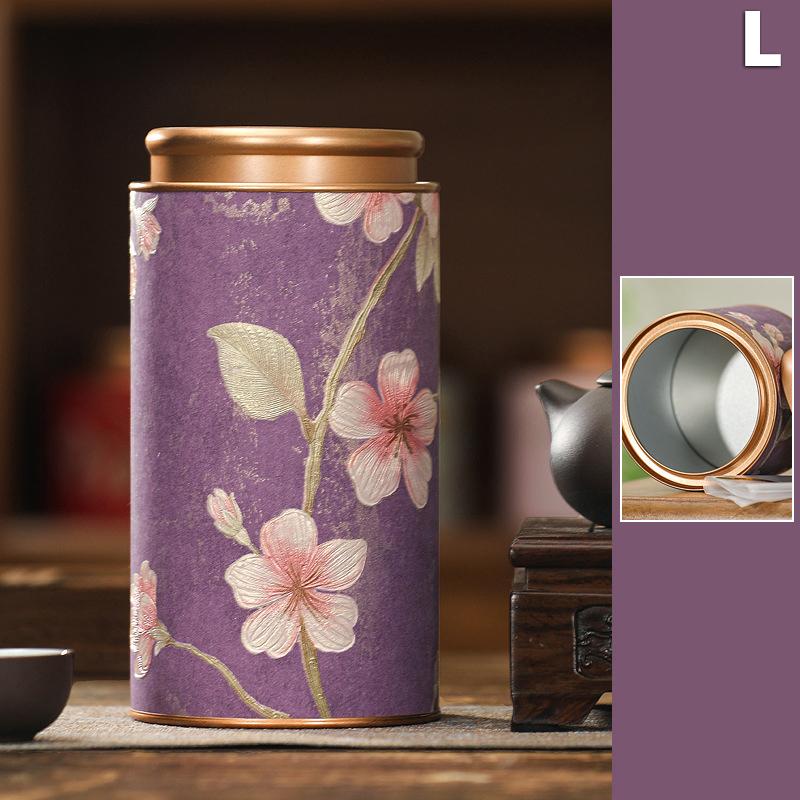 Flower Pattern Empty Tea Tin Can Household Green Black Tea Sealed Jar Portable Home Small Tea Packaging Box Tinplate Storage Can