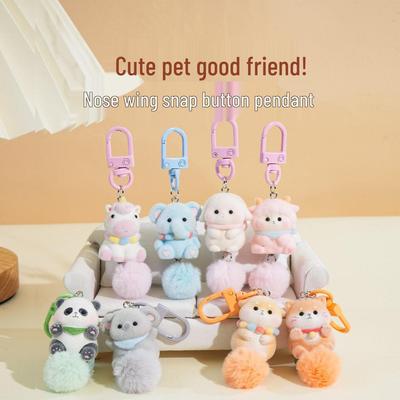 Original Cute Pet Keychain: Adorable Resin Couple Figurine, Perfect Bag Pendant & Best Friend Gift.