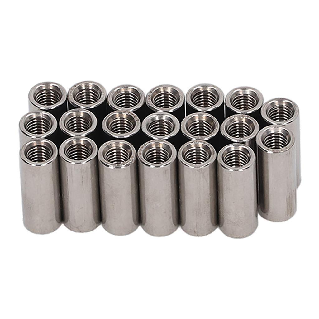 20Pcs Coupling Nut Stainless Steel M5 Round Rod Connector Nut Female Thread for Connection