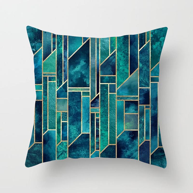 Geometric Art Series Double-sided Printed Pillow Cover Short Plush Suitable Living Rooms Bedrooms Sofas Throw Cushion Cover