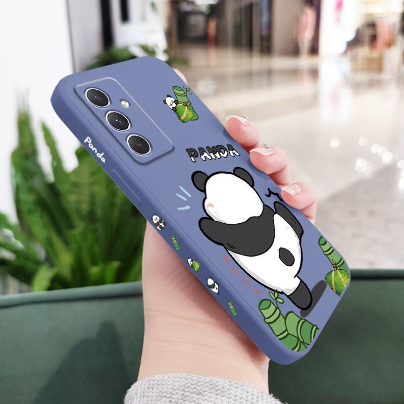 

Fat Panda Phone Case For Samsung Galaxy A55 A35 A25 A15 A05 A05S A54 A34 A24 A14 A04 A04S A04E 4G 5G Cover Samsung A54 5G светло-синий