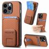 Foldable Bracket Carbon Fibre Vertical Cards Bag Case for iPhone 15 Pro Max 14 Plus 13 12 Mini 11 X XS 7 8 SE 2022 Pocket Cover