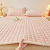 Milk Velvet Mattress Topper Warm Quilted Bed Sheet for Winter Warm Thin Tatami Mat Pad Mattress Protector Cover for Double Beds